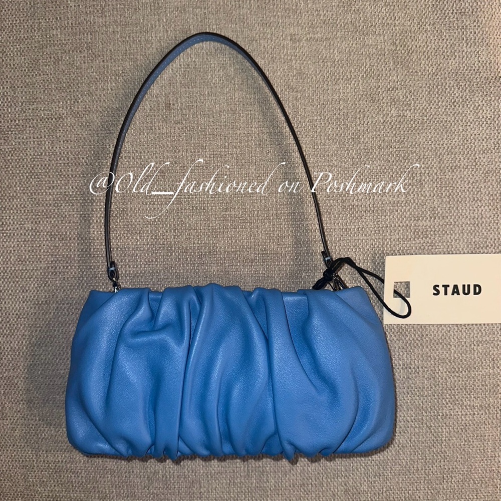 Price Firm - STAUD Leather Bean Bag - Azure - Picture 5 of 11